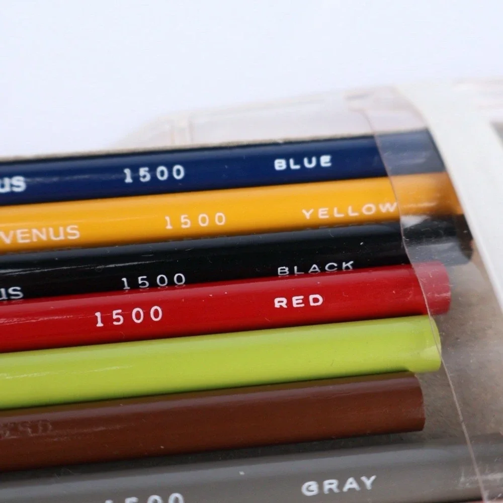 VTG COLORAY by Venus Colored Pencils (12) No. 1500 Assorted Colors Art Drawing